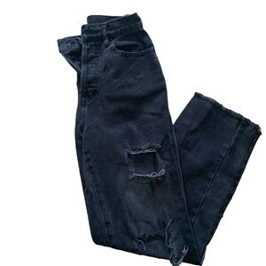 PACSUN distress, faded black rip jeans size 23